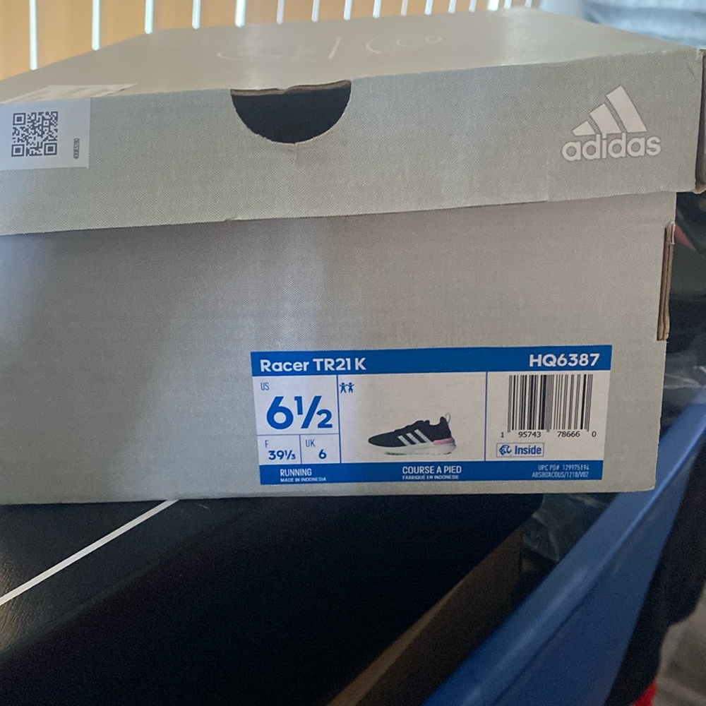 Adidas sneakers in box never worn black and gray